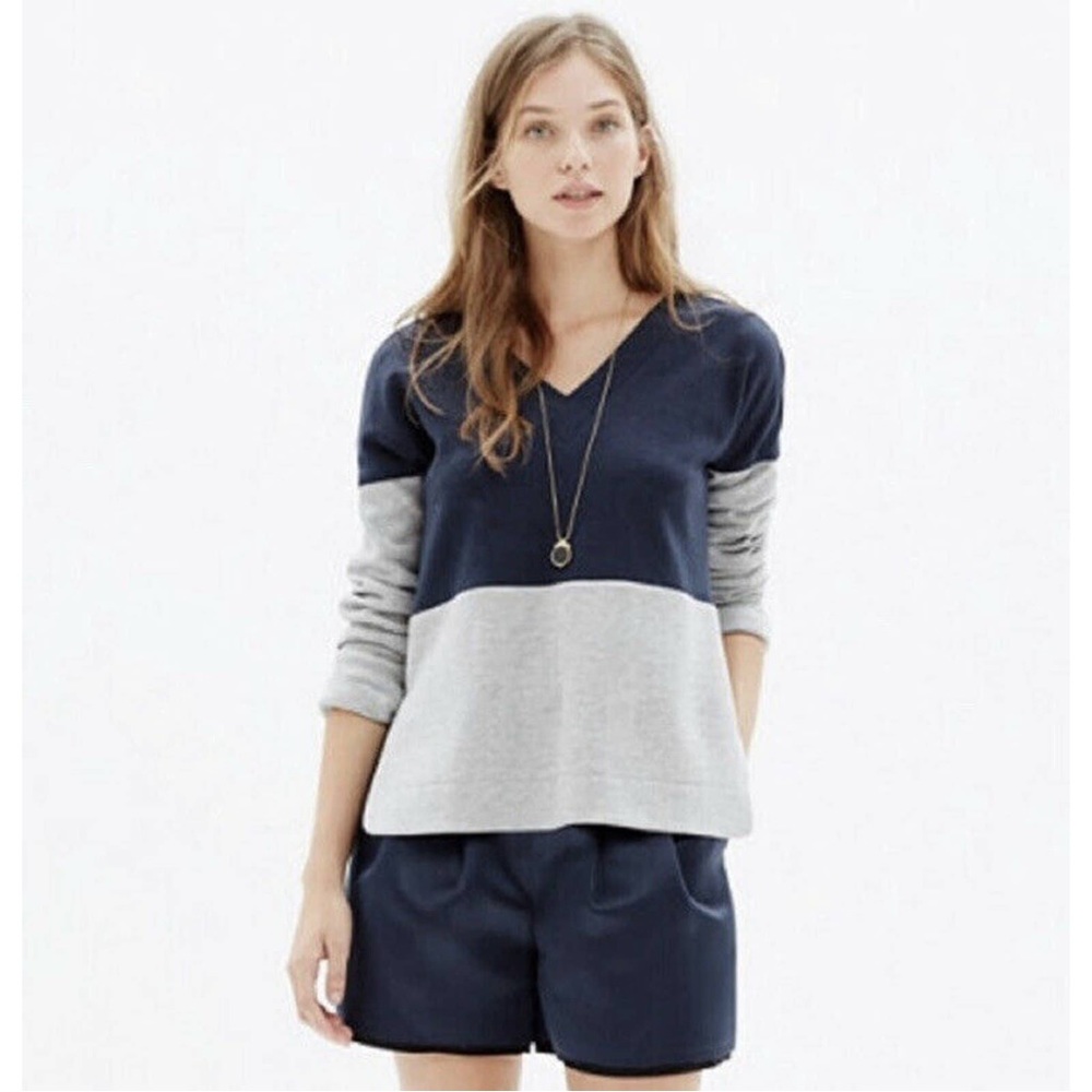 Madewell Crosswalk Colorblock Pullover V Neck Sweater Size S